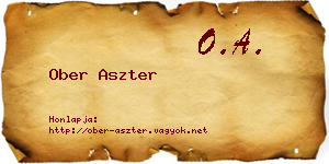 Ober Aszter névjegykártya